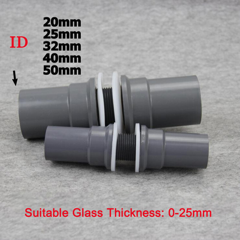 PVC Fish Tank Upper And Lower Water Pipe Fitting Inner Thread Straight Connector
