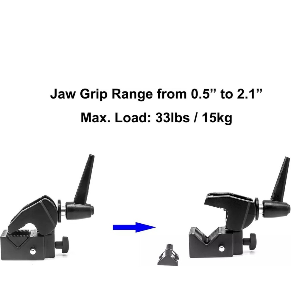 Multi-Function Super Clamp with Standard Stud for Photography Studio Video Camer