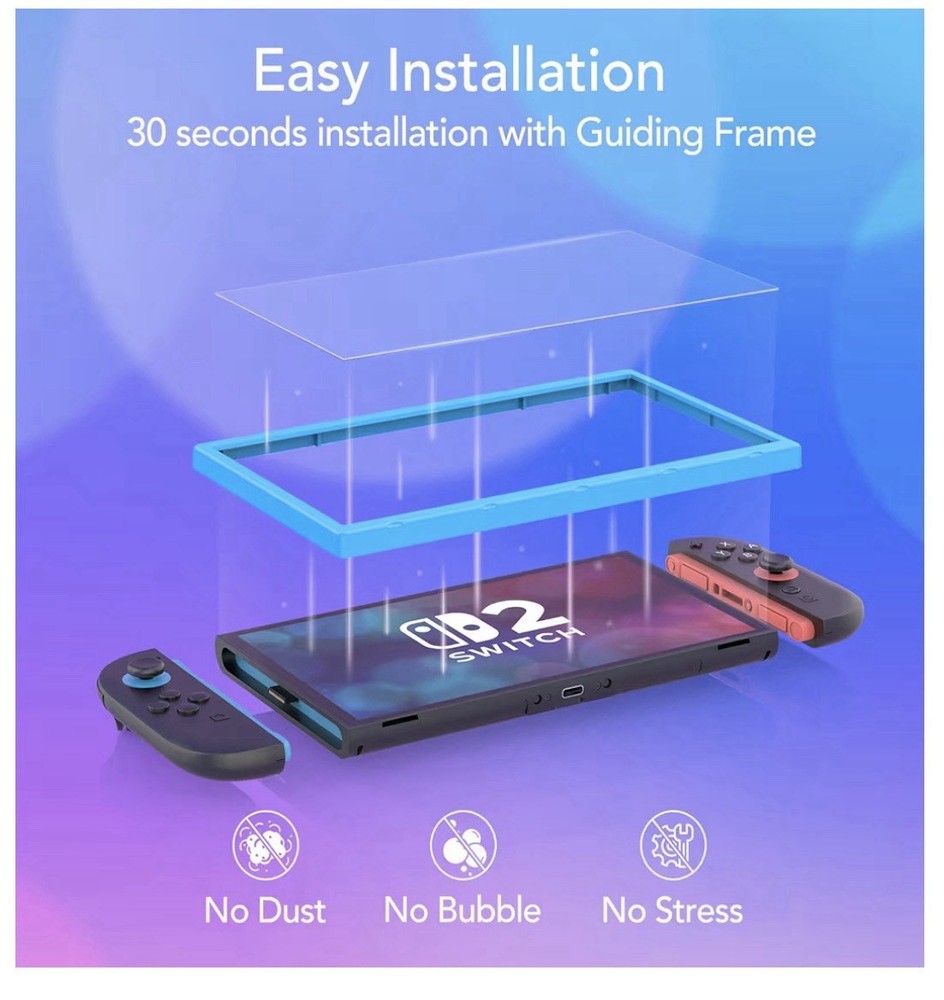 Nintendo Switch 2 Tempered Glass Sreen Protector 4 Pack