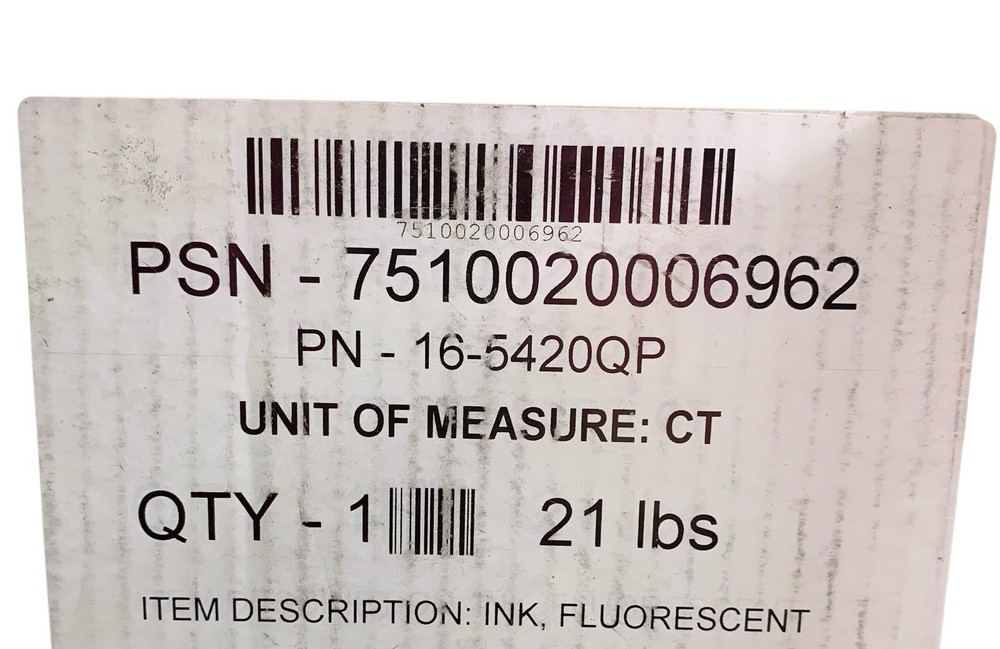 Videojet Coding Ink- For Coding Label Machine- Fluorescent Orange-1 Quart
