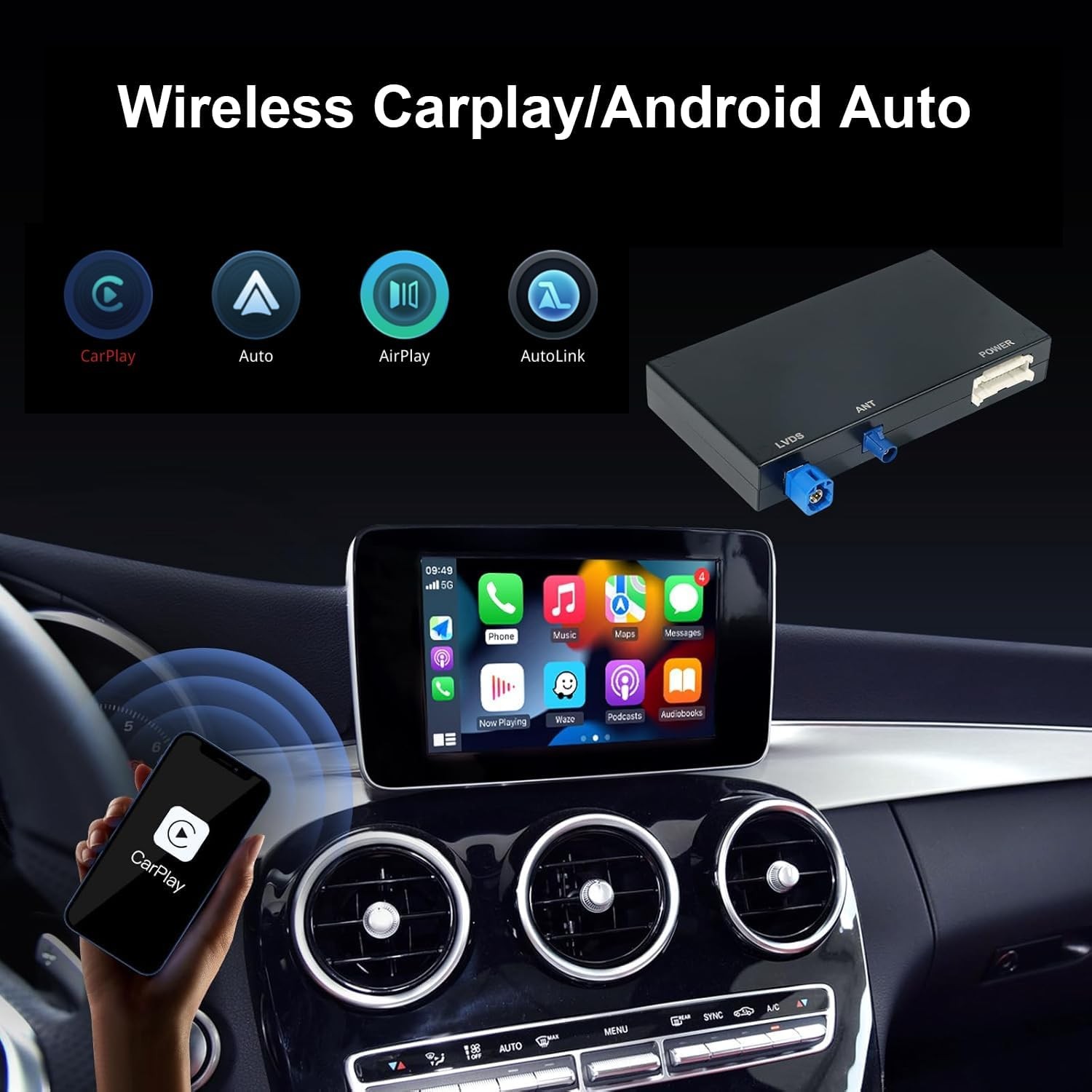 WirelessWireless Carplay Android Auto Retrofit For Benz S550 S W222 NTG5.0 15-18