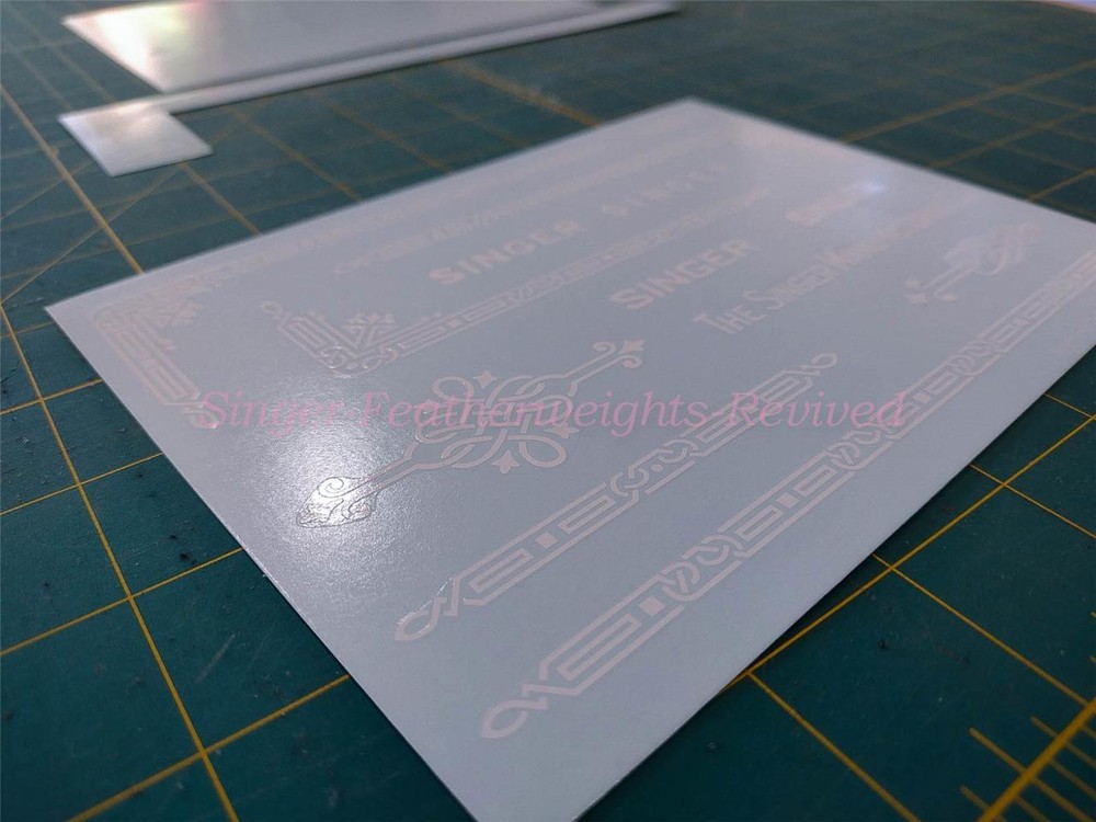 SINGER FEATHERWEIGHT WHITE ***PRE TRIMMED*** DECAL SET FOR  221