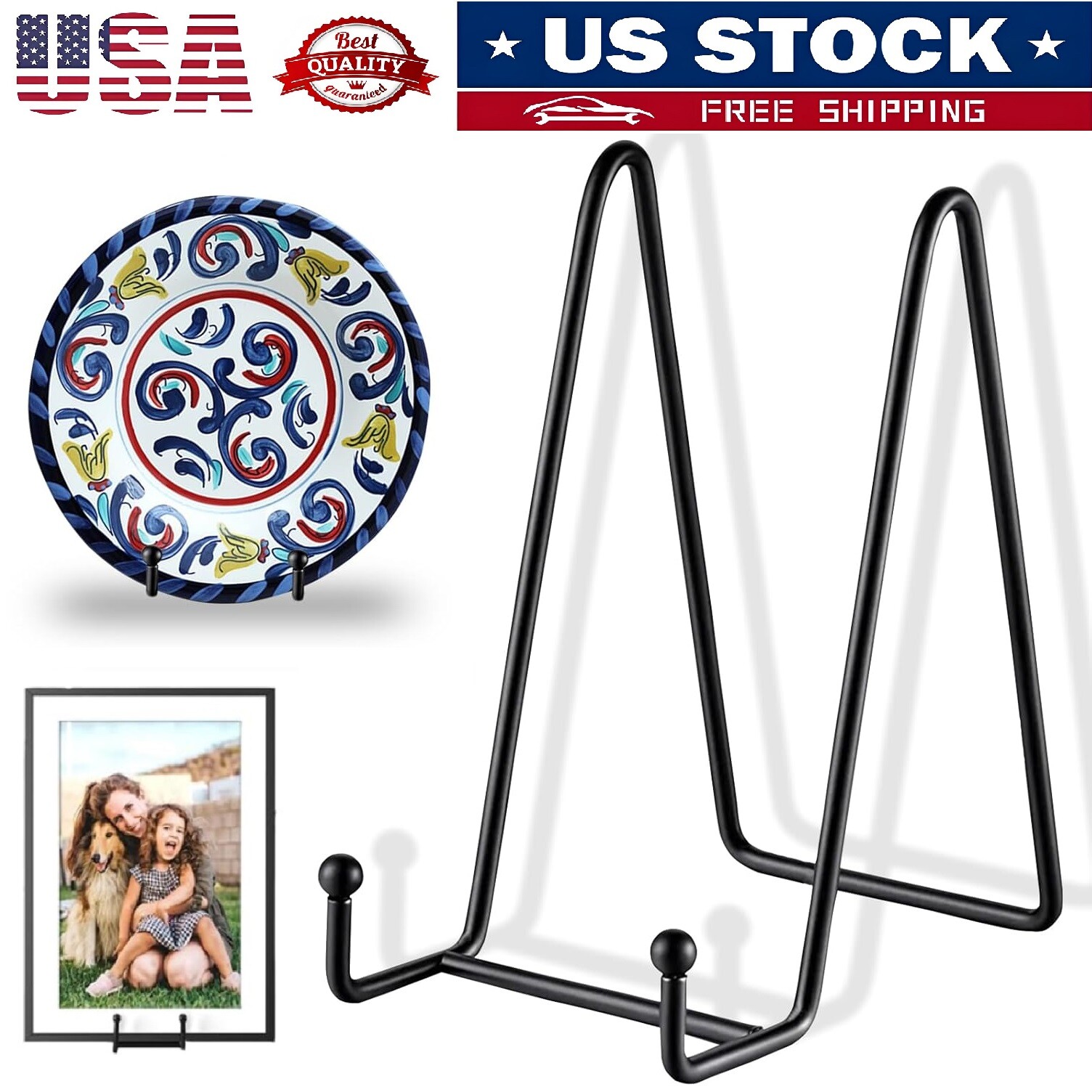 Metal Frame Holder Display Stands for Picture Plate Book Photo Easel 6" 8" USA