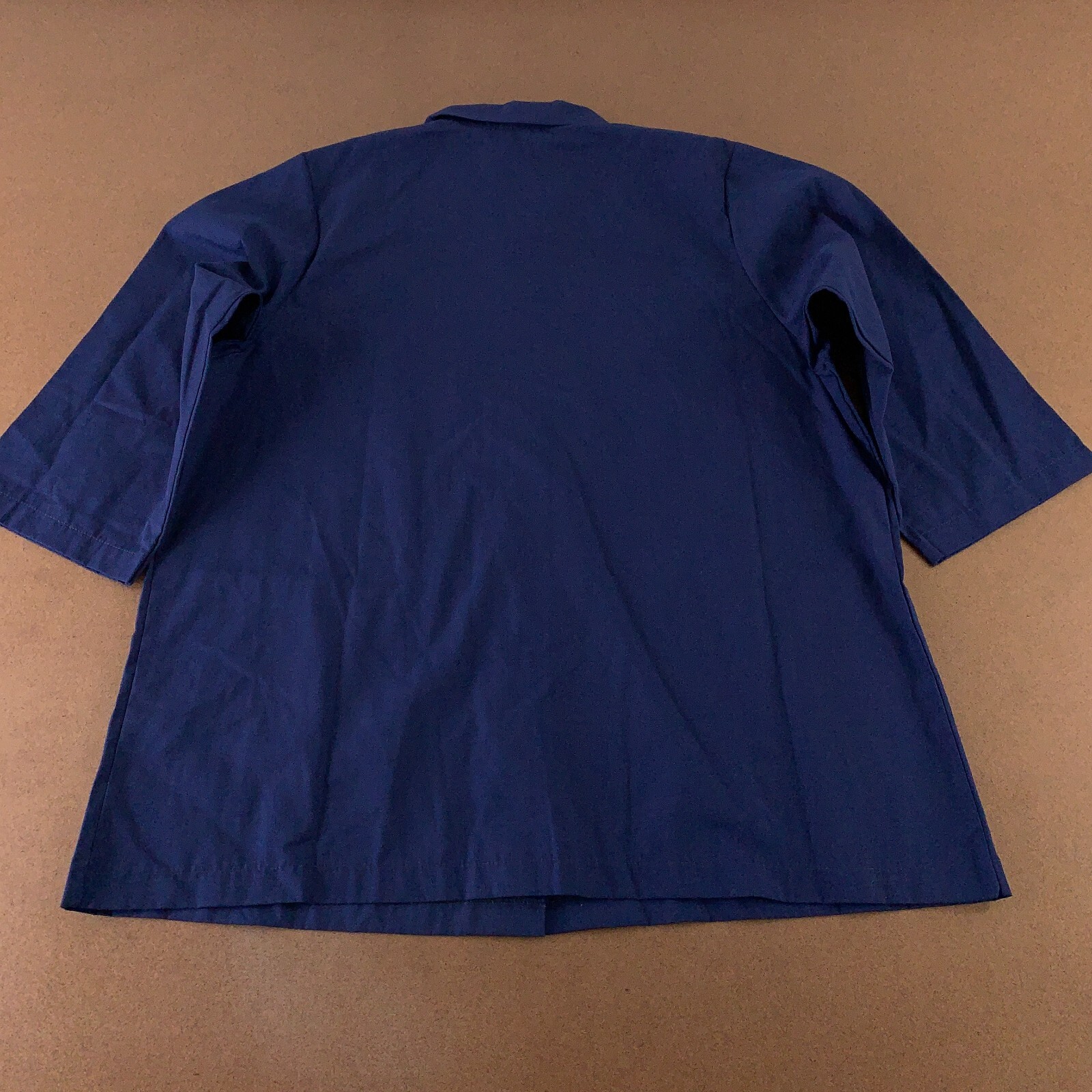 Fame K72 Women's Size XL Navy Blue 3/4 Sleeve Button Front Smock New