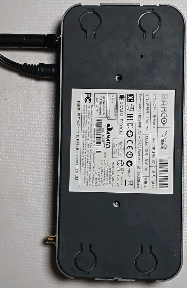Barco R9861008 Clickshare Wireless Presentation System With Power Supply