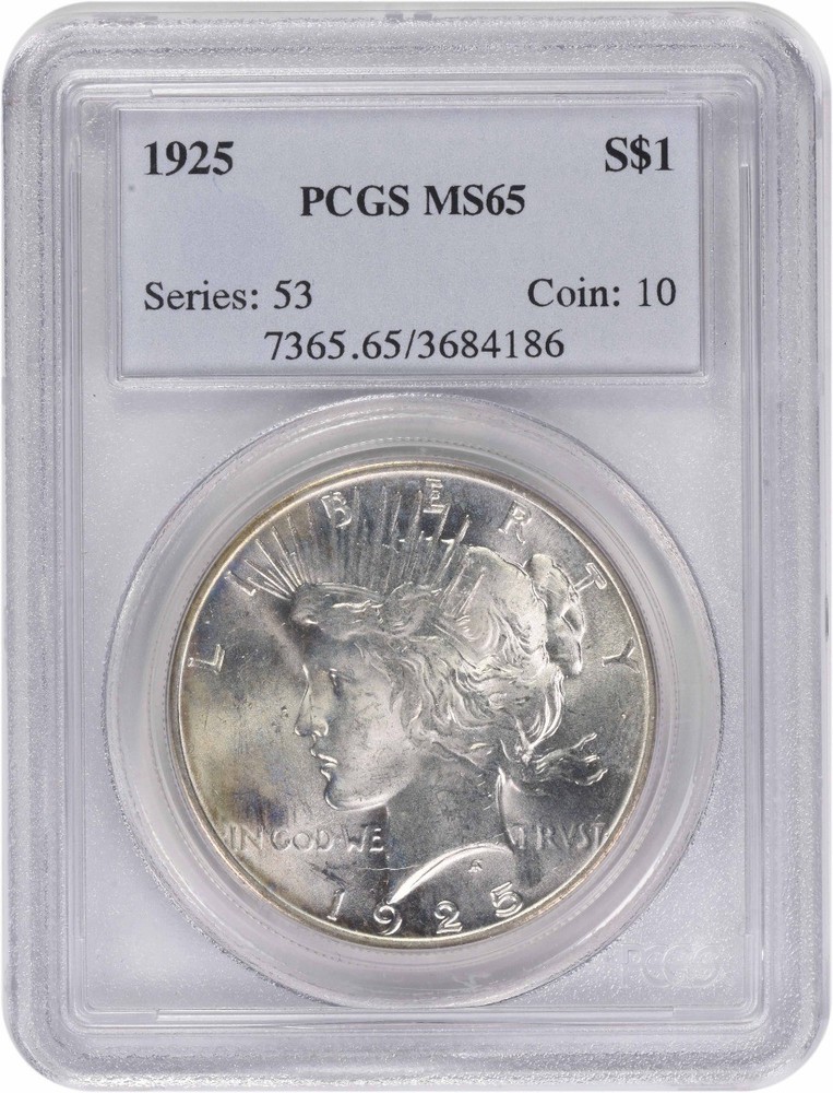 1925 Peace Silver Dollar MS65 PCGS