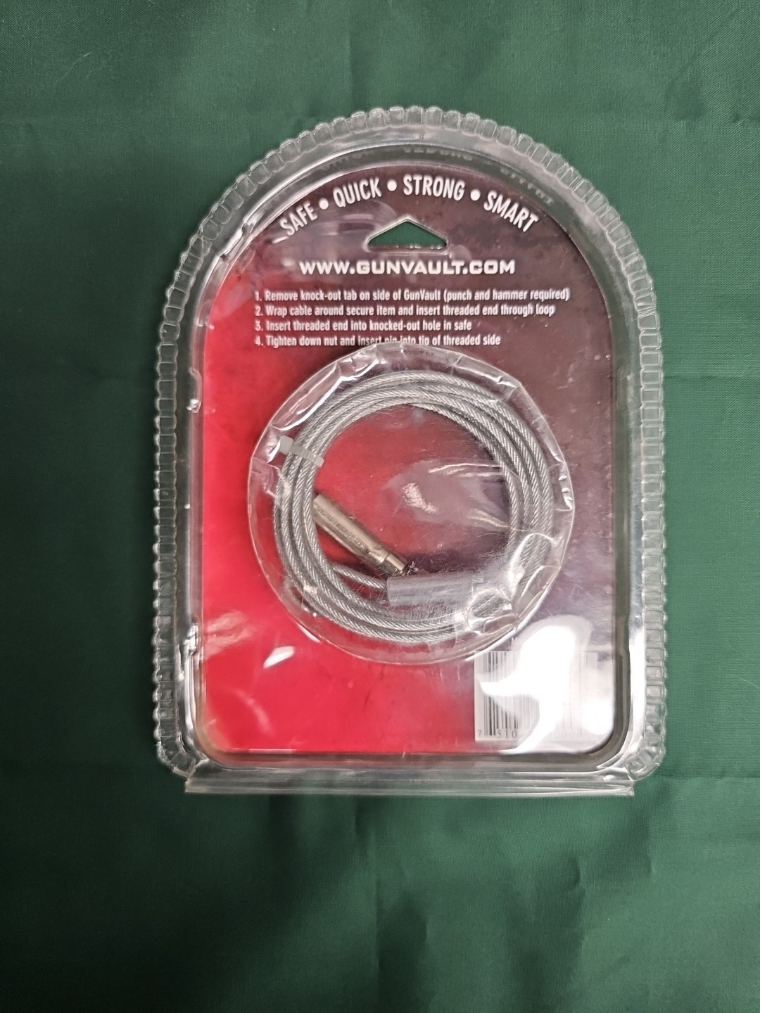 GunVault Security Cable - Six Foot Long - High Strength-Steel for GunVault Safes