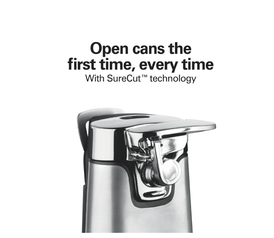 Hamilton Beach SureCut Automatic Electric Can Opener with Multi Tool, Stainless