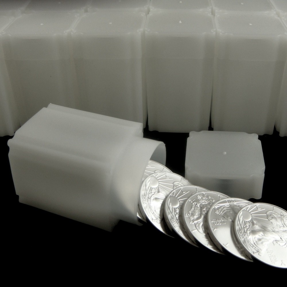 Square American Silver Eagle Tubes (10 Pack) Eagle, White