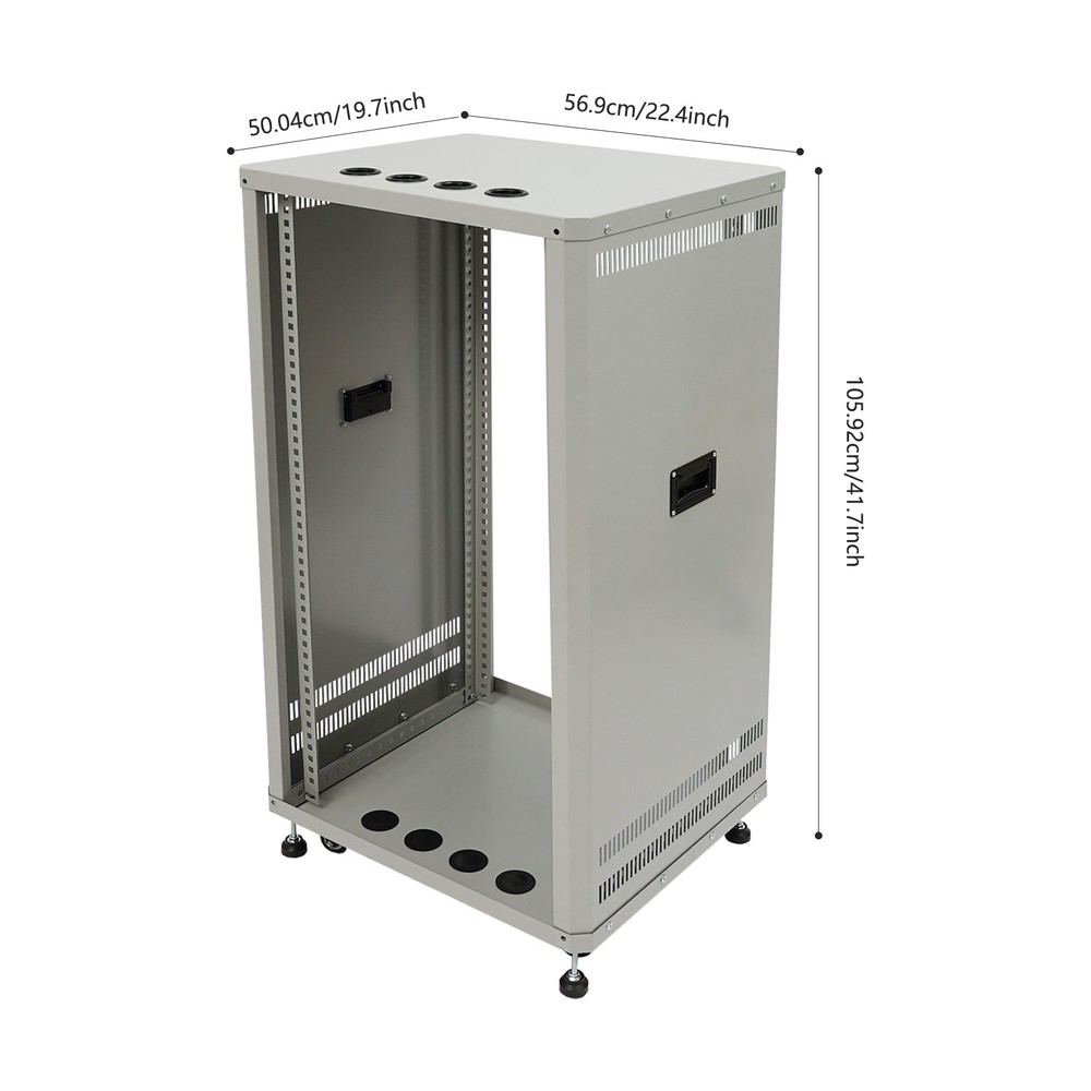 Rolling DJ Mixer Stand, 22U Stereo & Server Rack with Wheels, Open Frame Rack