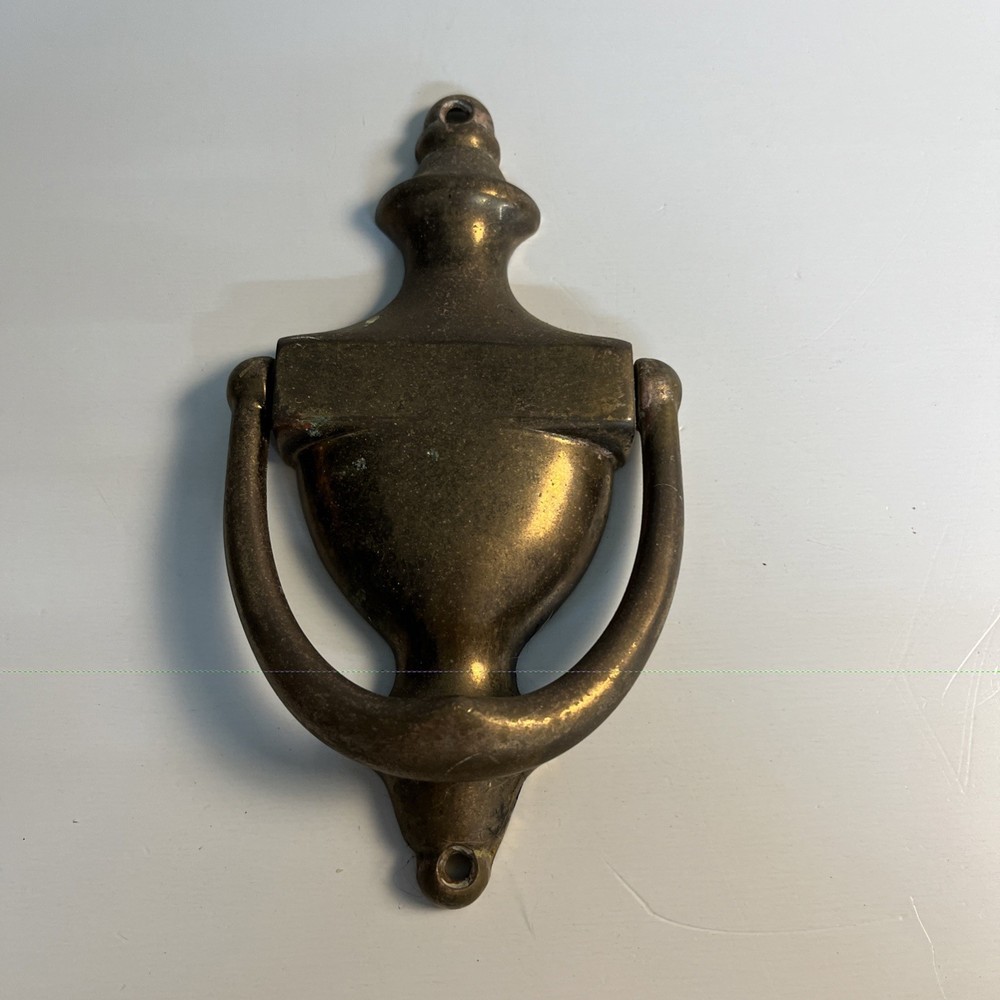 Vintage Solid Brass Door Knocker Classic Shield Form USA