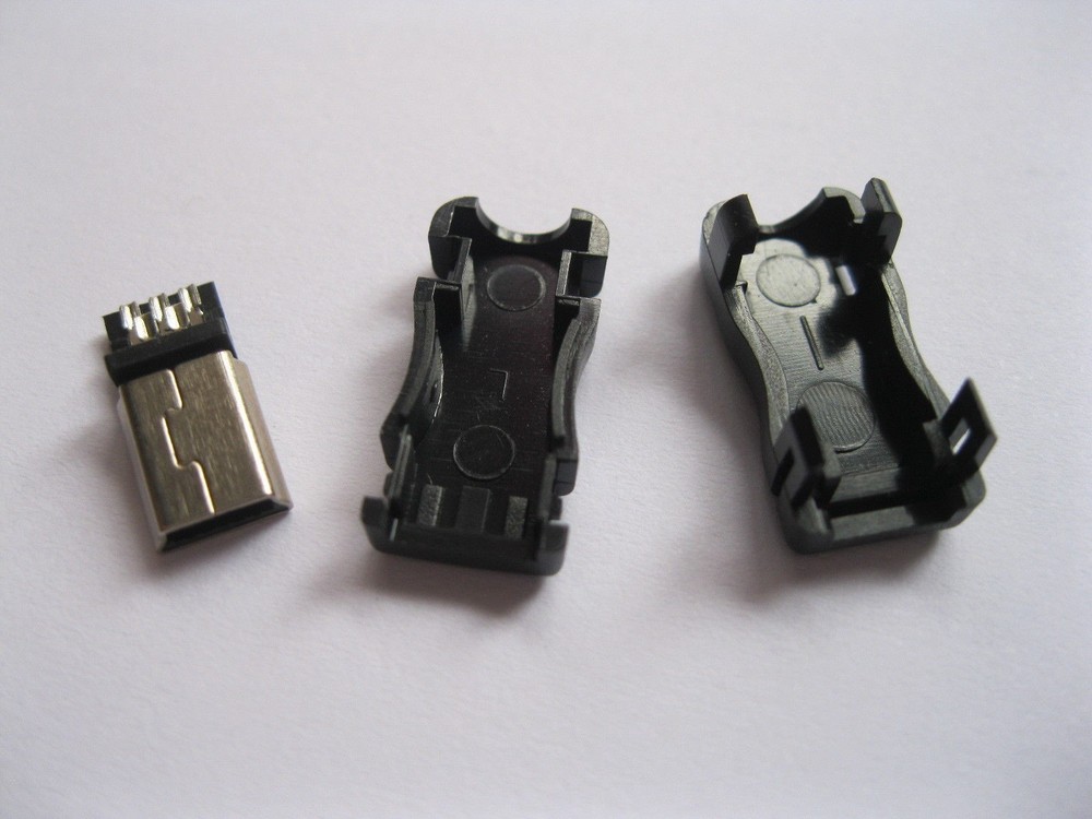 24 pcs Mini USB Plug Male Socket Connector 5 Pin with Plastic Shell New