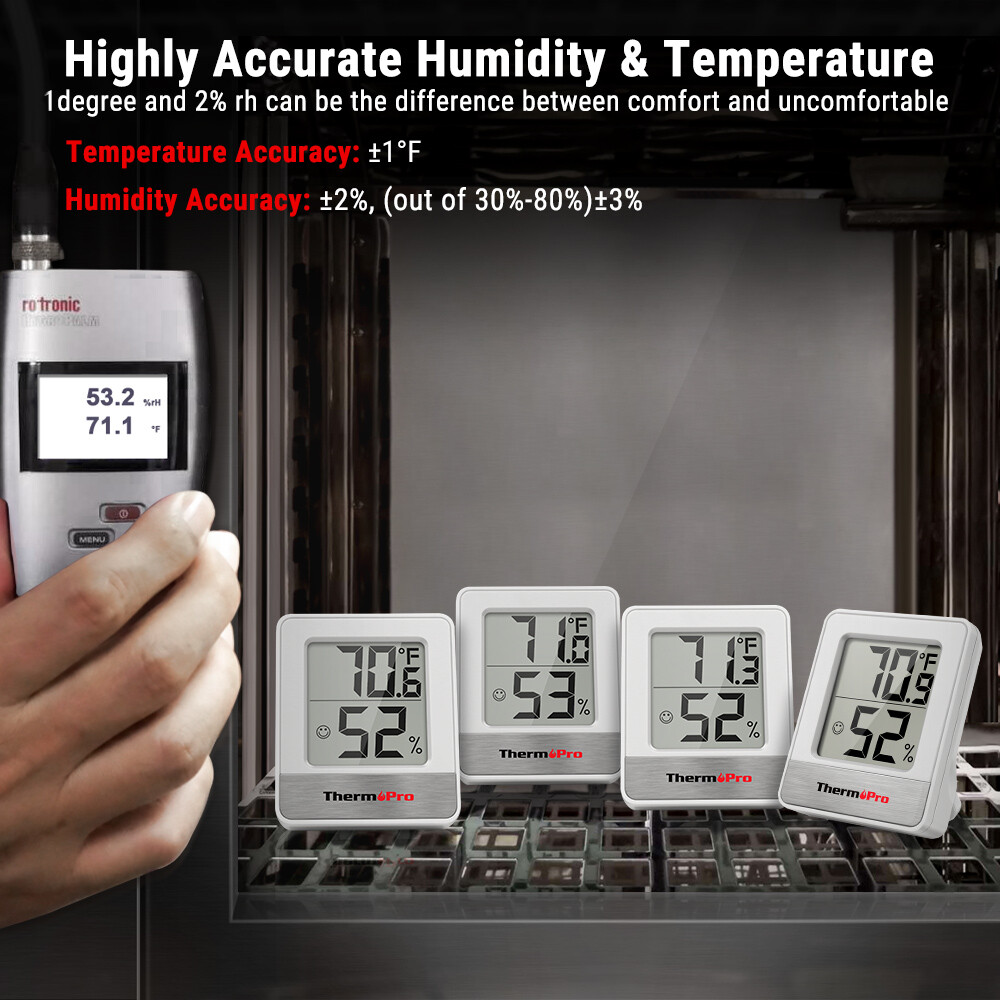 2PCS LCD Digital Indoor Thermometer Room Hygrometer Temperature Humidity Monitor