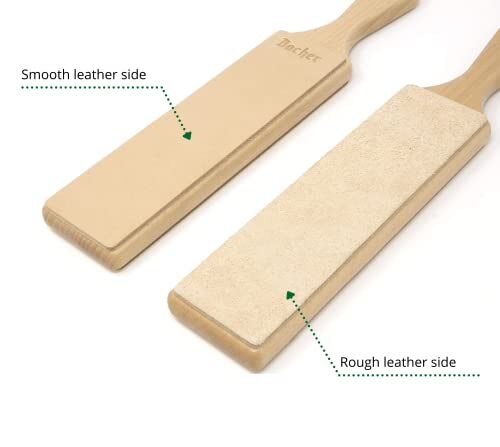 Premium Leather Strop for Knife Sharpening with Polishing Compound - Double S...