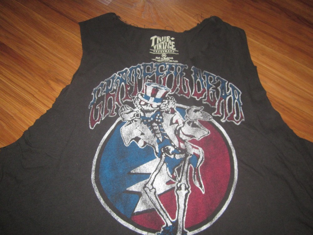 GRATEFUL DEAD TRUE VINTAGE DEAD HEAD DIY MUSCLE SHIRT PAPER THIN