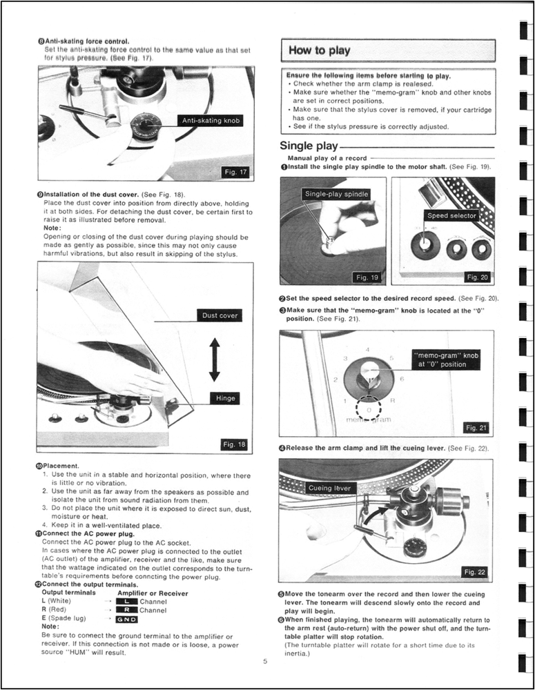 Technics SL-1650 Turntable Owners Manual