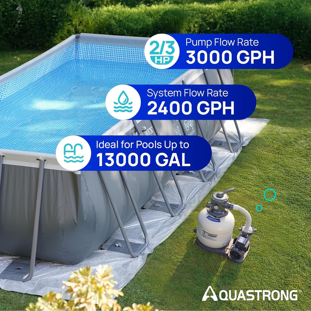 Sand Filter Pump for above Ground Pool, Pool Pumps above Ground with Timer, Pool