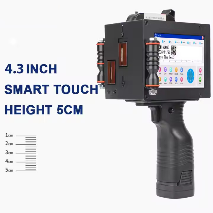 5cm handheld inkjet printer prints text, logo pattern, QR code, variable data