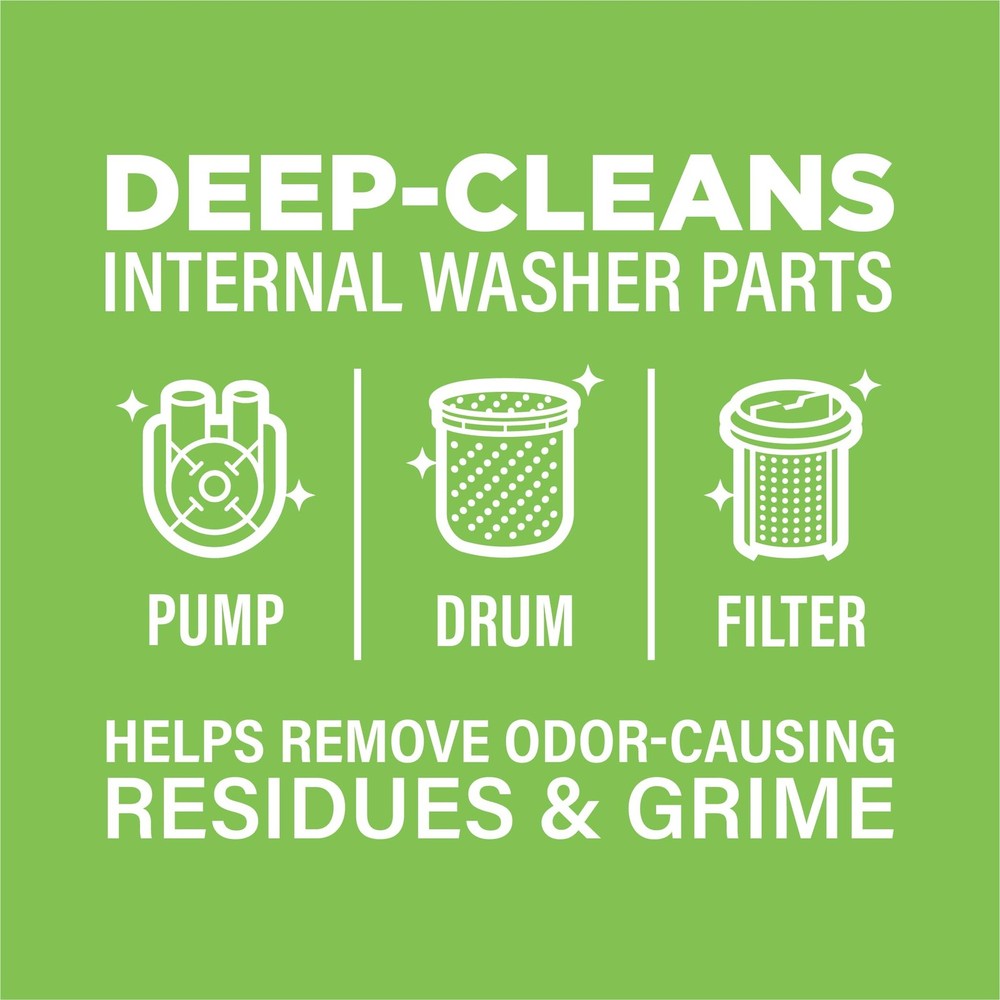 Affresh Washing Machine Cleaner Helps Power Away Odor Causing Bacteria & Grime