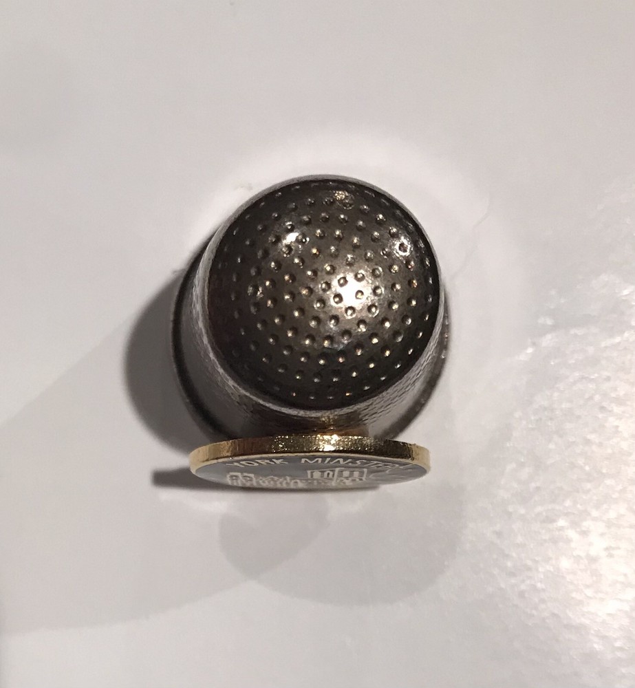 Sterling Silver Thimble With Enamel York Minster Image