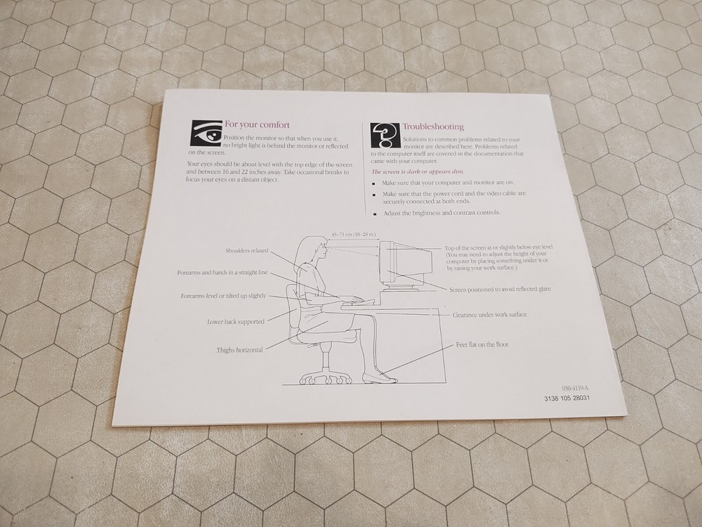 Apple Performa Display User's Guide, foldout, 1993