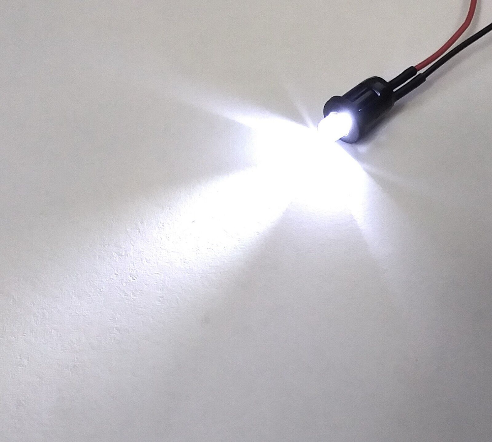 BBT 12 volt DC Cool White LED 3/8" Snap-In Indicator Light