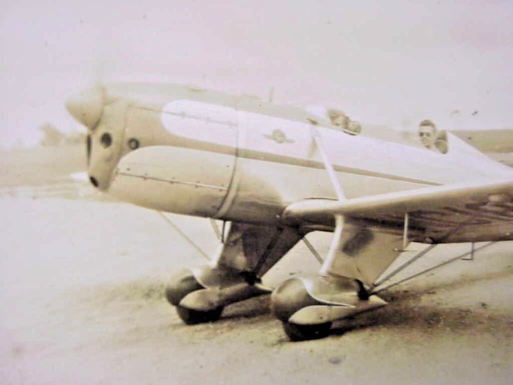 snapshot photo - Single Engine Streamlined Private Plane - dated June 24, 1946