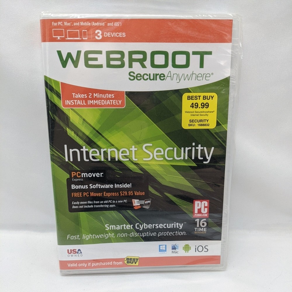 Webroot Secure Anywhere Internet Security PC Mac Mobile Sealed