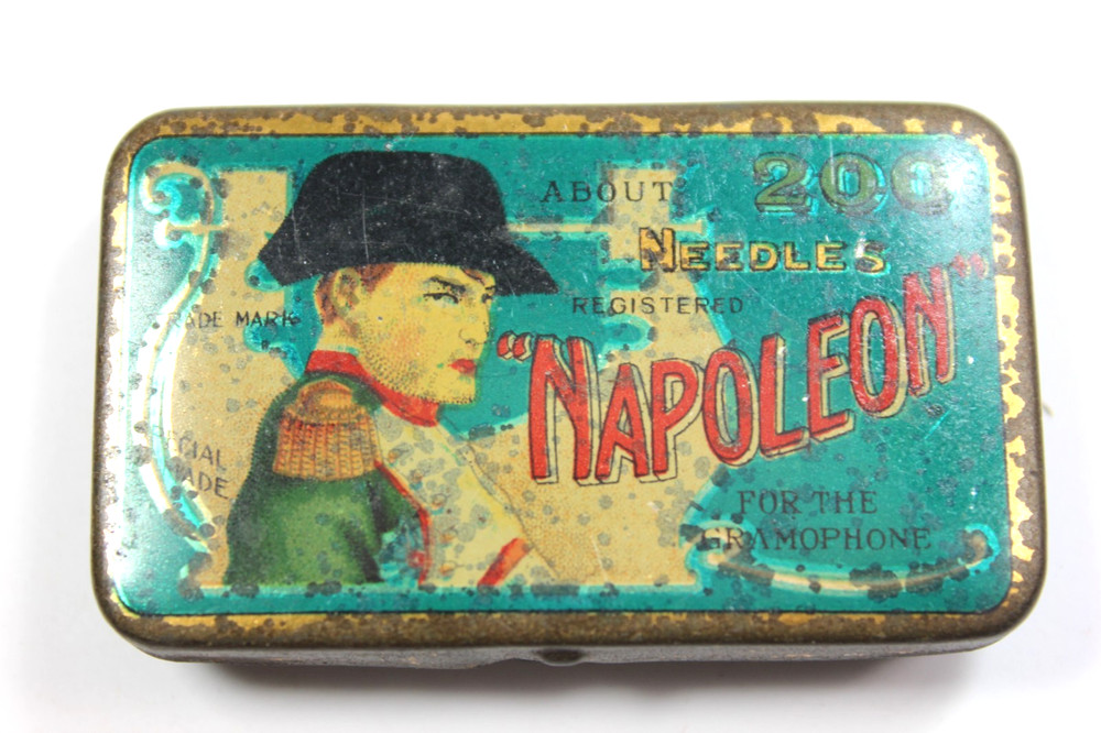 Antique " NAPOLEON " Gramophone Empty Needles TIN - ** Scarce **