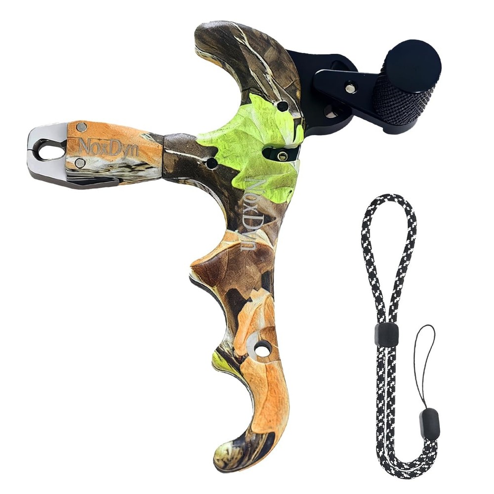 Camo Bow Release for Compound Bow, 4-Finger Archery Release 360° Rotatable Th...
