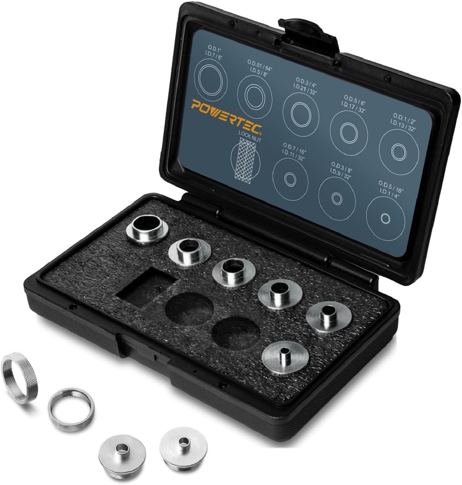 Versatile 10-Piece Router Template Guide Set - Perfect for Woodworking Projects