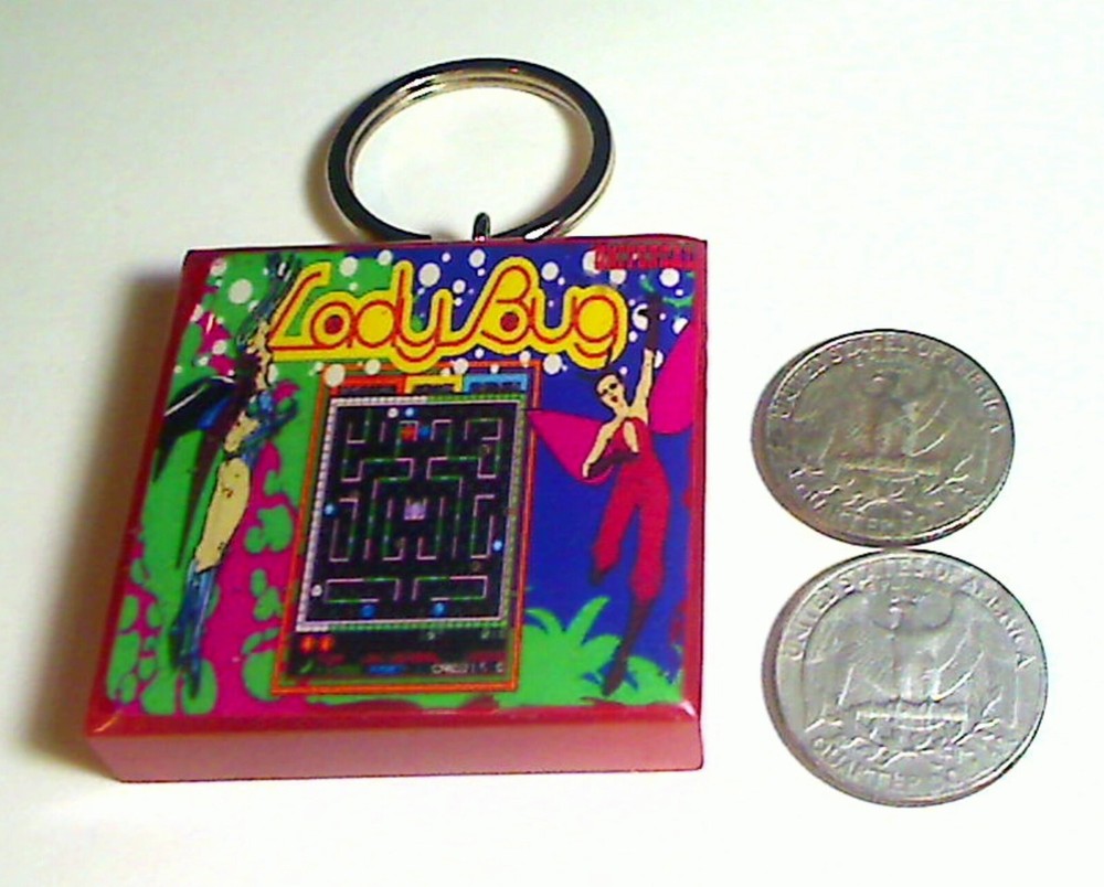 Lady Bug Arcade Coin Door accessory Keychain