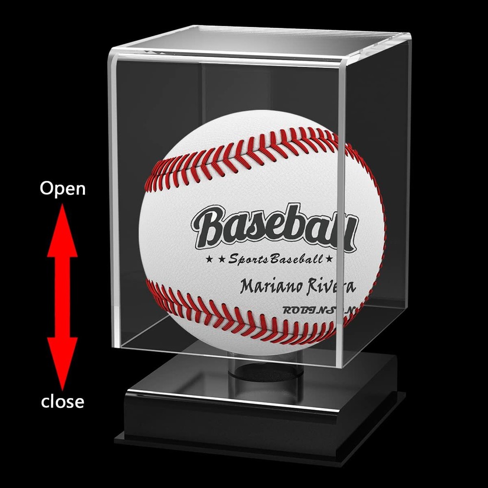2-Pack Baseball Display Case UV Protected Acrylic Cube for Memorabilia