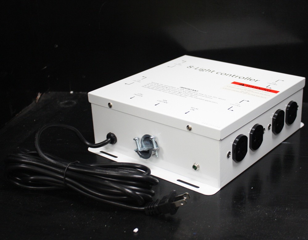 MASTER LIGHT RELAY CONTROLLER MLC 8 Outlet 240V 50A Hydroponic W/ TRIGGER CORD