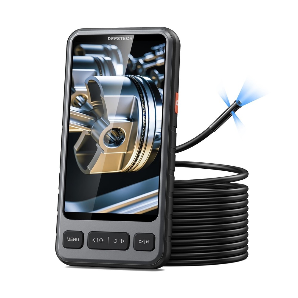 Triple Lens Borescope, DEPSTECH 5" IPS Screen Endoscope Camera with Light, Sp...