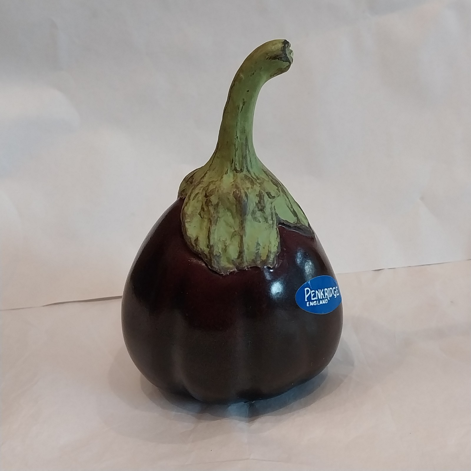 Penkridge Ceramics Trompe L'Oeil Vegetable EGGPLANT Sculpture Realistic 4"H NEW