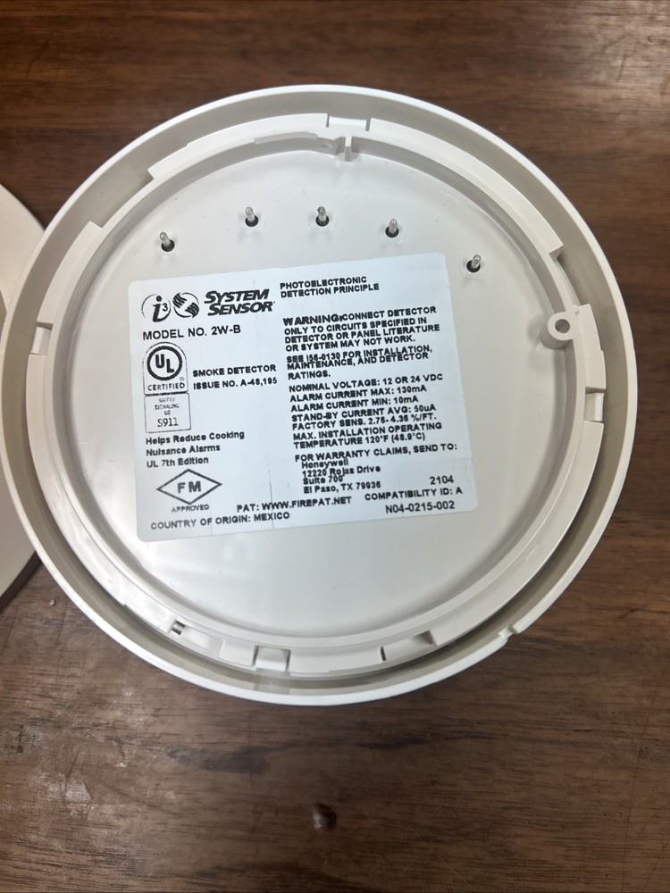 System Sensor 2W-B Smoke Detector 2-Wire White, E-10