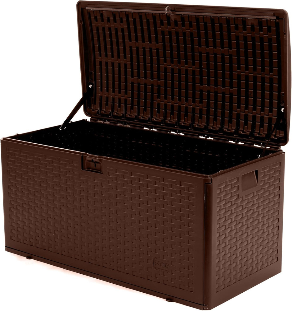 Outdoor Storage Deck Box, Standard Closure, 73 Gallon, Java