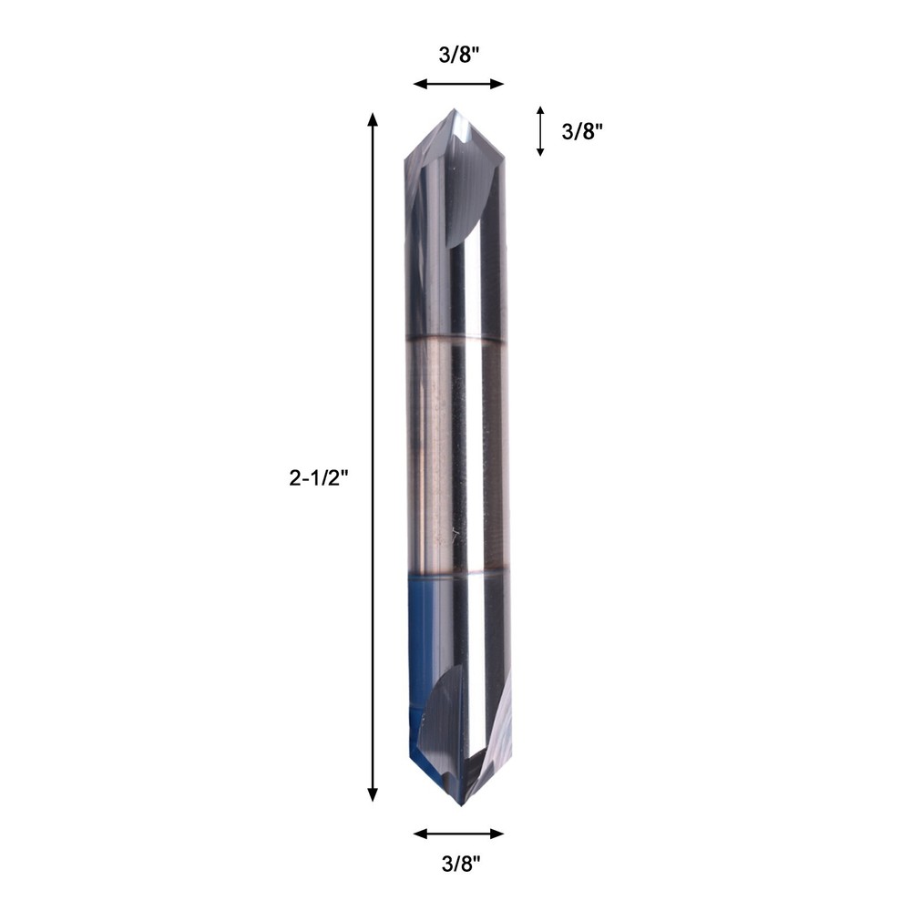 3/8" 4 Flute 90 Degree Solid Carbide Chamfer Mill - Double End - AlTiN Coated