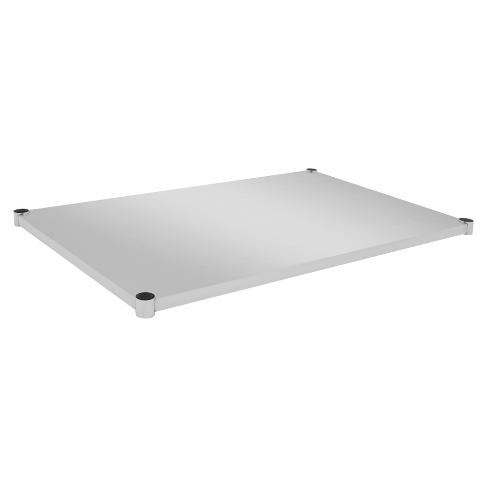 Silver Rectangular Stainless Steel Table Adjustable Lower Shelf for Work Tables