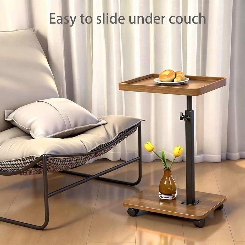 Adjustable C Shape End Table 360° Rotation Multi-Functional Sofa Side Table New