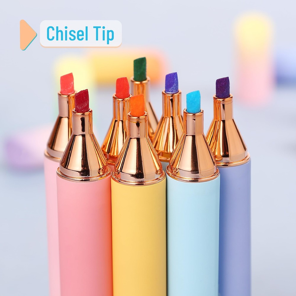 Glitter Highlighters set 8 Pack Chisel Tip Sparkle Stationery set