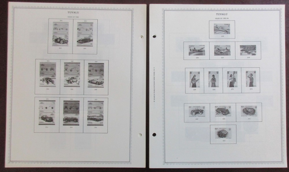 Tuvalu: Clean Set of Unused Minkus Supreme Global Pages to 1989