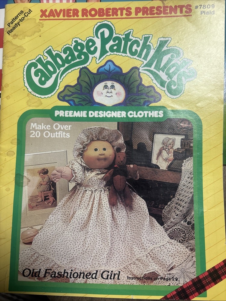 Cabbage Patch Doll Clothes Sewing Patterns for Preemie Designer Clothes by Plaid