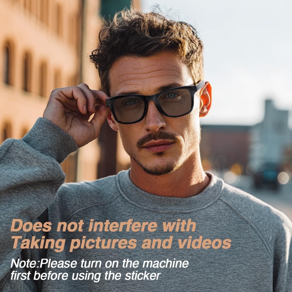 100pcs LED Light Blocking Stickers for Ray-Ban Smart Glasses – Restickable Black