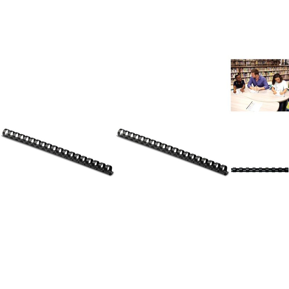Professional Appearance Binding Combs 3/8" Black - 200 Count for Quality Binds