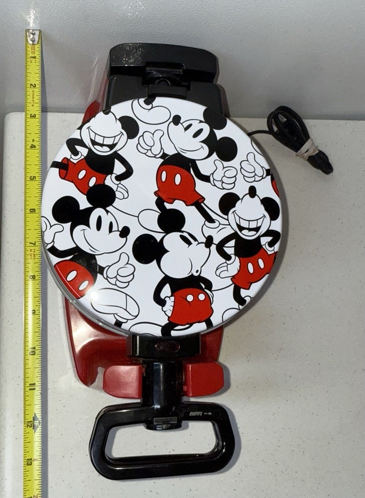 Mickey Mouse Rotating Bubble Waffle Maker, Single Flip Waffle Iron