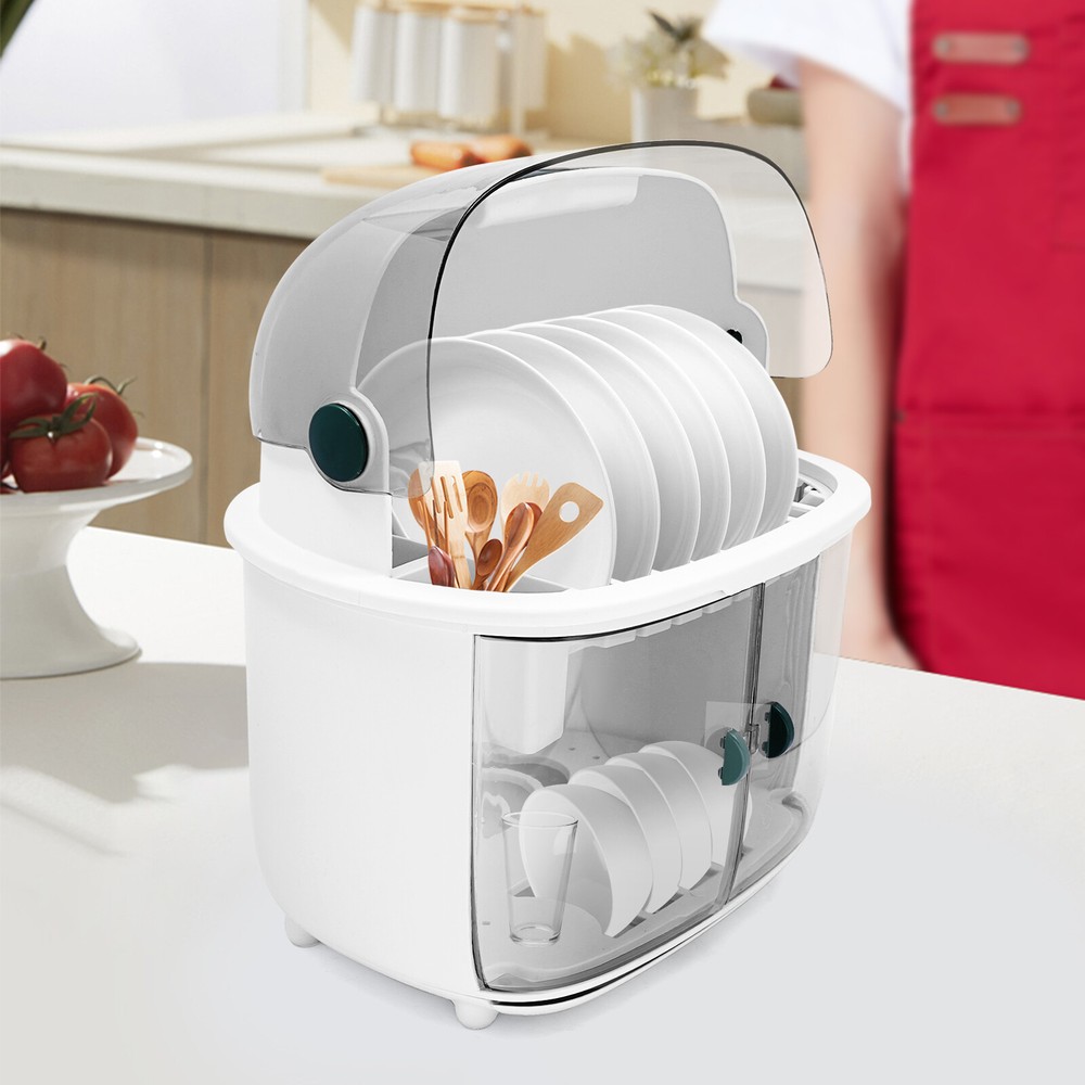 2 Tier Kitchen Dish Drying Rack Plastic Drying Rack 2-tier Dish Drying Rack