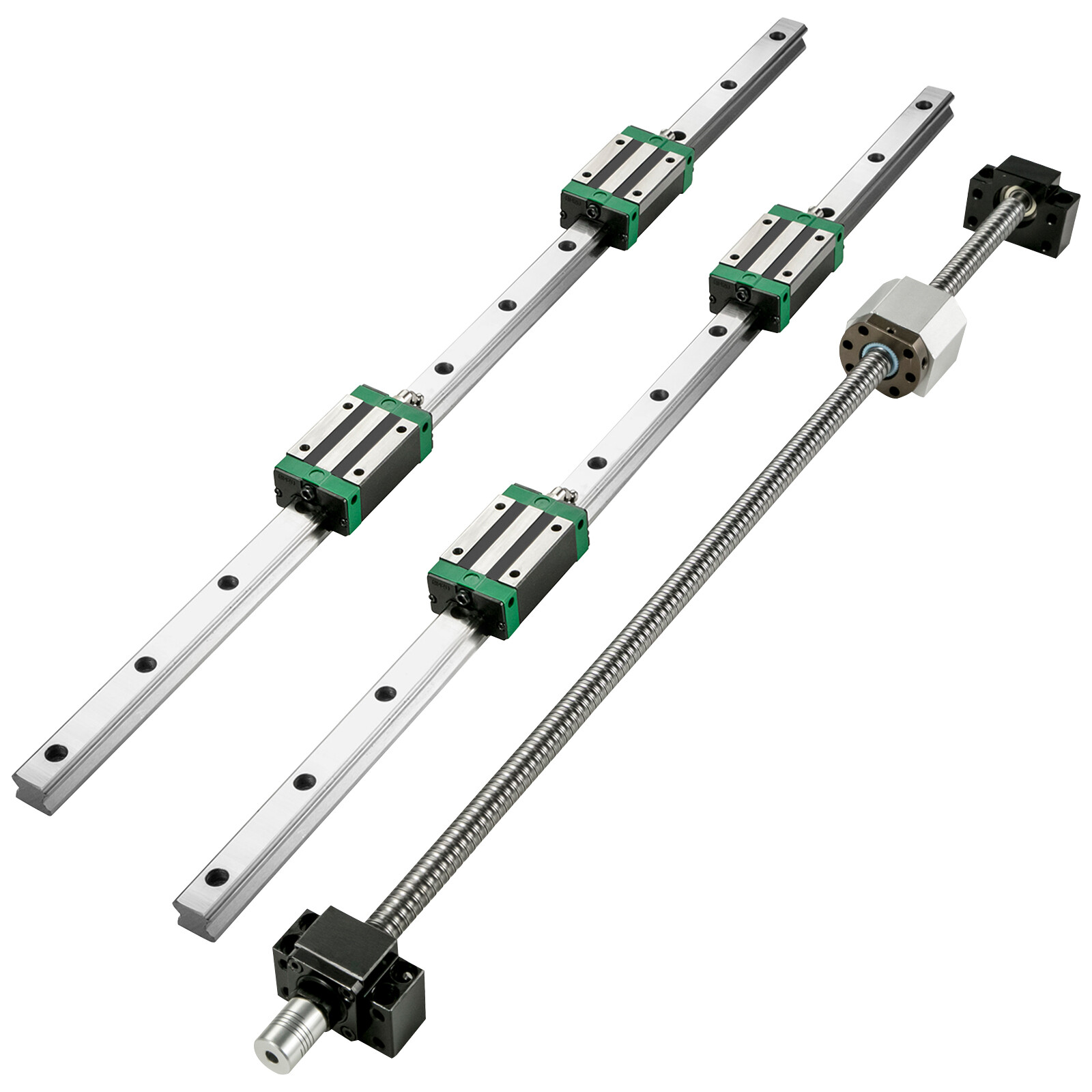 2X Linear Rails HGR20-1500mm 4X Blocks Ballscrew RM1605-1500mm BF12/BK12 CNC Set
