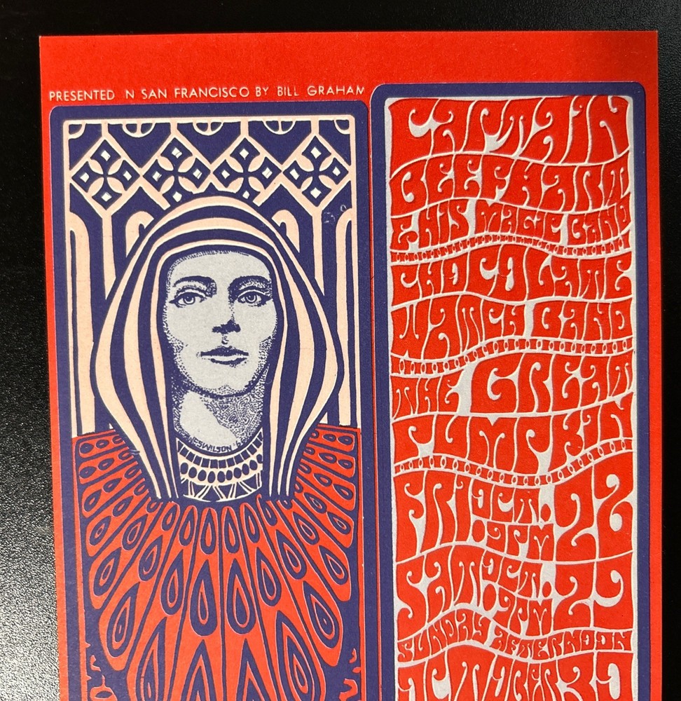 1966-FILLMORE BG-34 POSTCARD-REPRINT-CAPTAIN BEEFHEART & HIS MAGIC BAND-W.WILSON